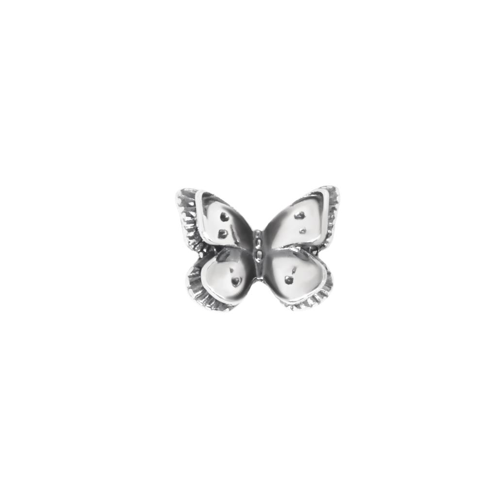 Single earring with butterfly in burnished 925 silver - MAMAN ET SOPHIE