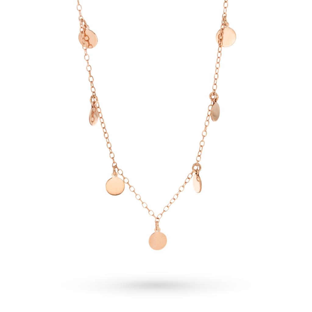 Collana con ciondoli medagliette in oro rosa 18kt - LUSSO ITALIANO
