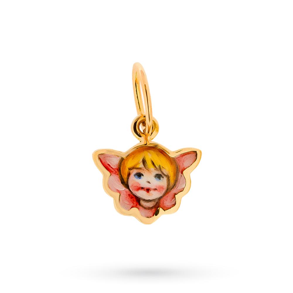 Ciondolo Gabriella Rivalta angioletto rosa piccolo oro - GABRIELLA RIVALTA