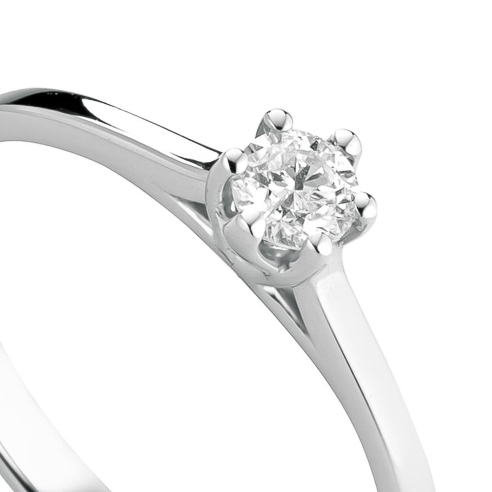  Anello solitario 6 griff con diamante 0,07ct - LELUNE