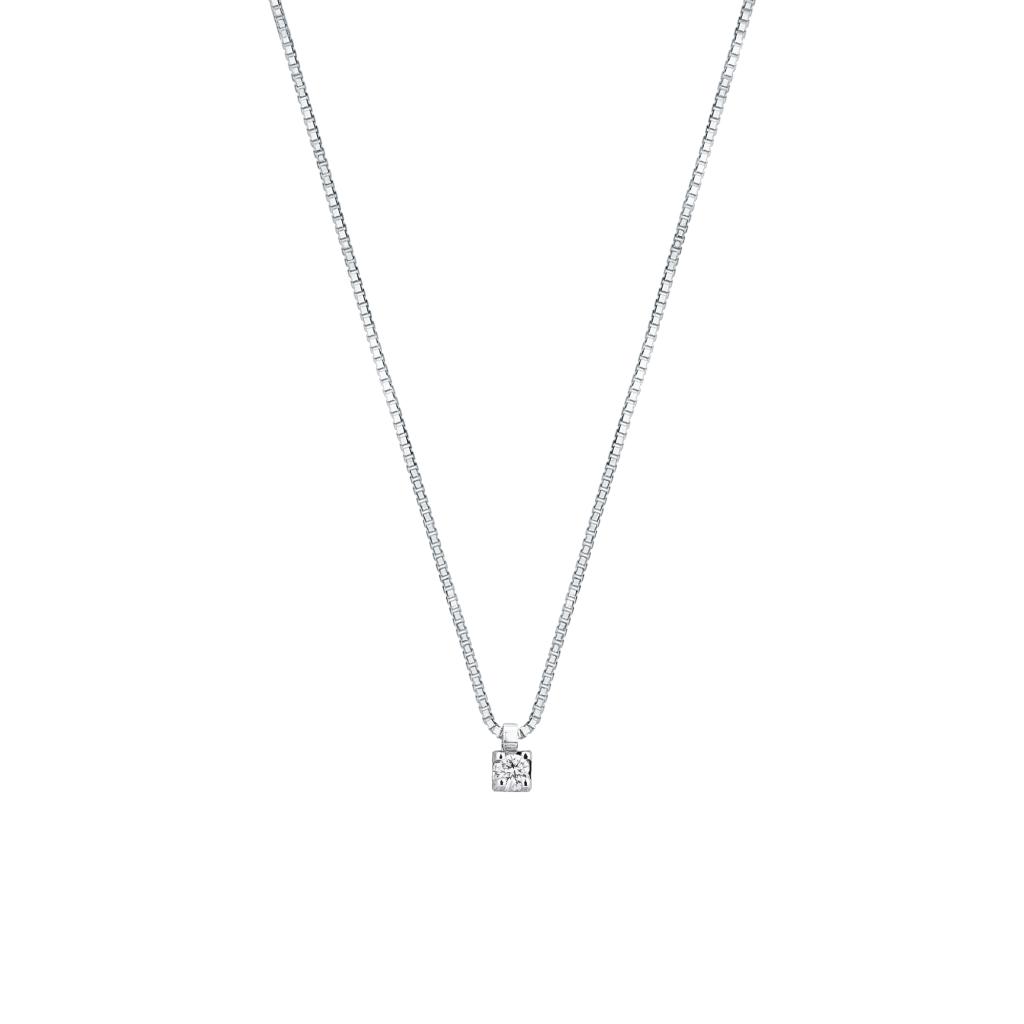 Solitaire diamond necklace in white gold 0,03ct Mirco Visconti - MIRCO VISCONTI