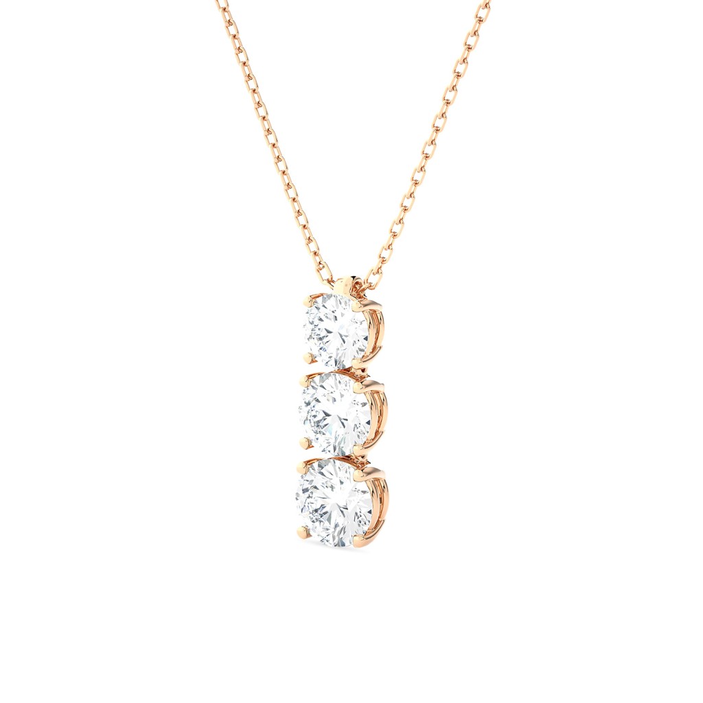 Girocollo Oro Rosa Trilogy Diamanti 1,20 Carati Lab-Grown
