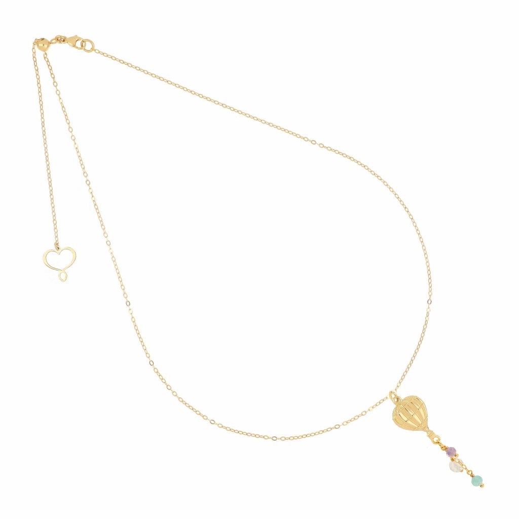 Maman et Sophie GHVIAMO Travel Necklace in 925 Silver with Gold Plated Finish - MAMAN ET SOPHIE