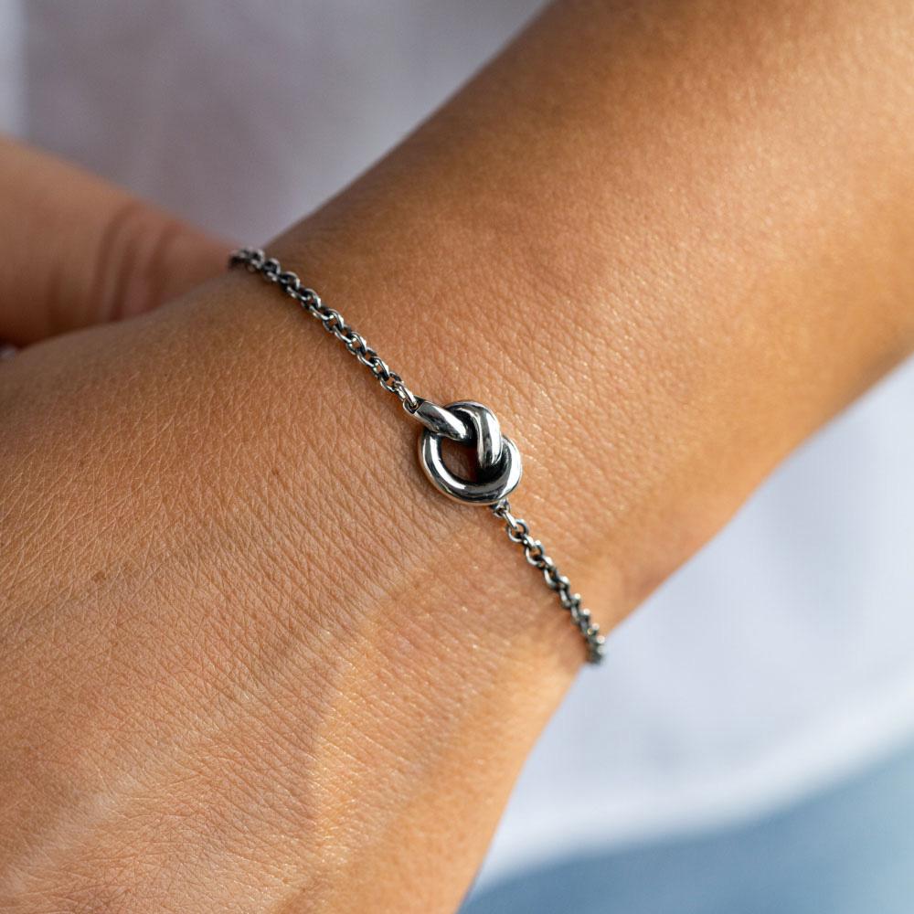 Bracciale catena e nodo singolo argento 925 - VALENTINO DI LEONARDO