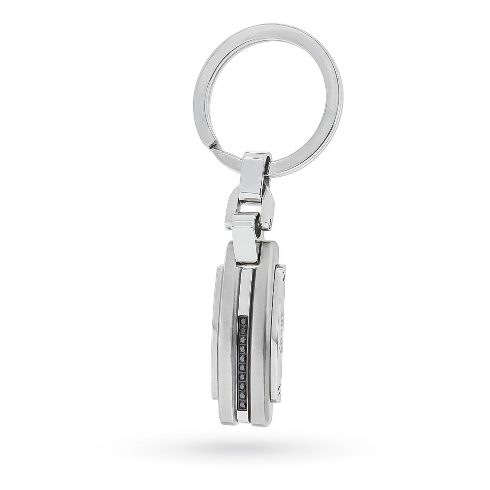 Zancan steel keychain black spinels line - ZANCAN