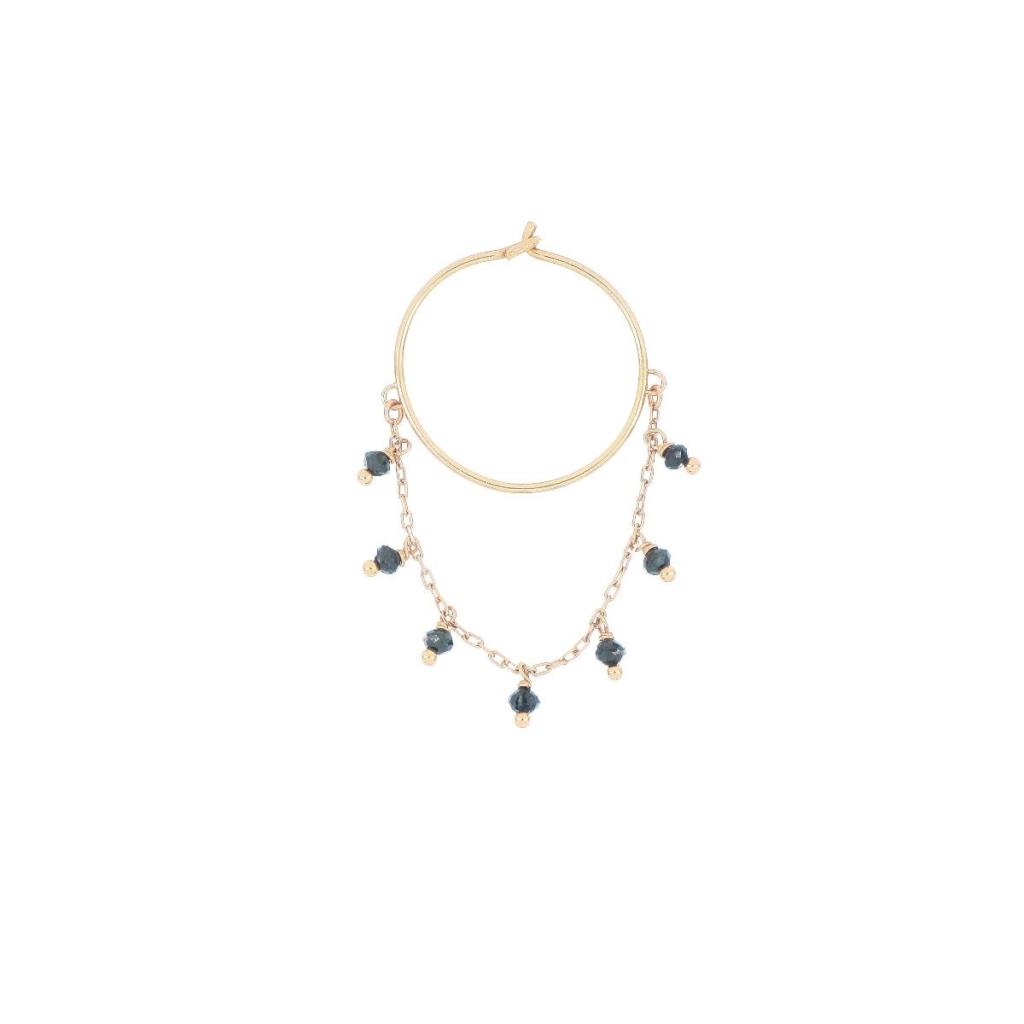 Aurum earring in 18kt rose gold and black diamonds - MAMAN ET SOPHIE
