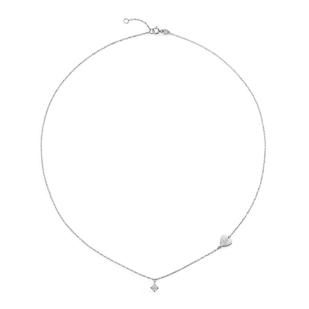  leBebe LBB260 necklace diamond 0.07ct heart baby shape - LE BEBE