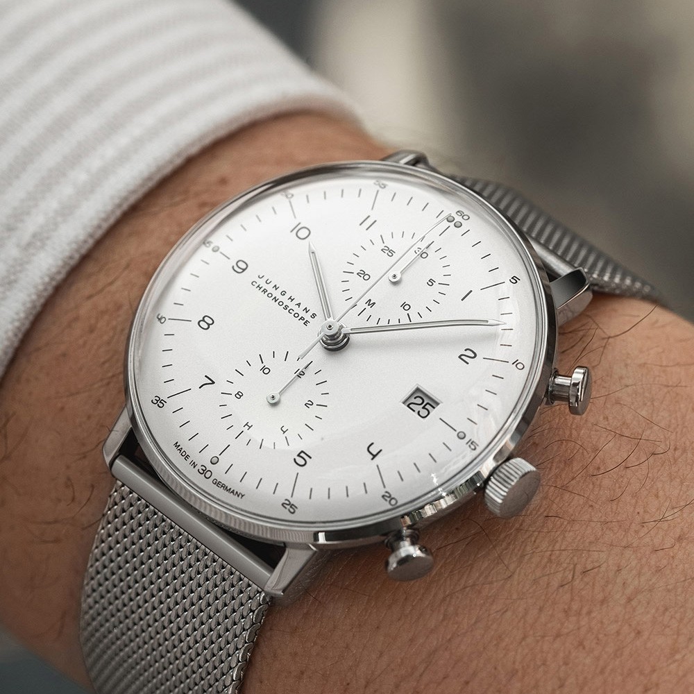 Junghans max bill Chronoscope 27-4003.46 Argento 40,0 mm - JUNGHANS