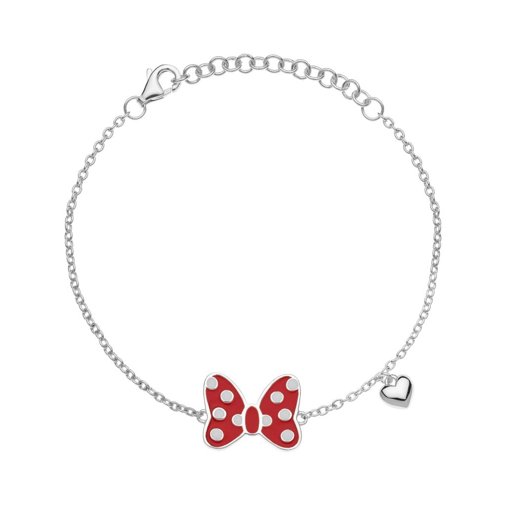 Children's bracelet Disney enamelled bow little heart pendant - DISNEY