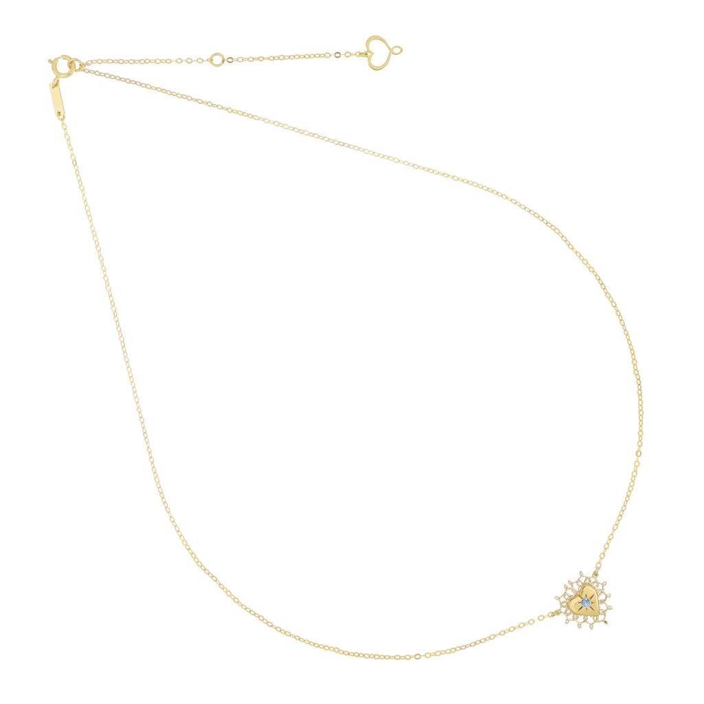 Maman et Sophie necklace GHNVMZA blue sapphire sacred heart - MAMAN ET SOPHIE