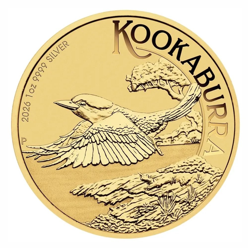 Kookaburra, Gold Plated Silver Coin - THE PERTH MINT
