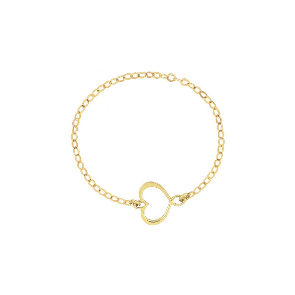 18Kt Maman Heart Chain Ring - MAMAN ET SOPHIE
