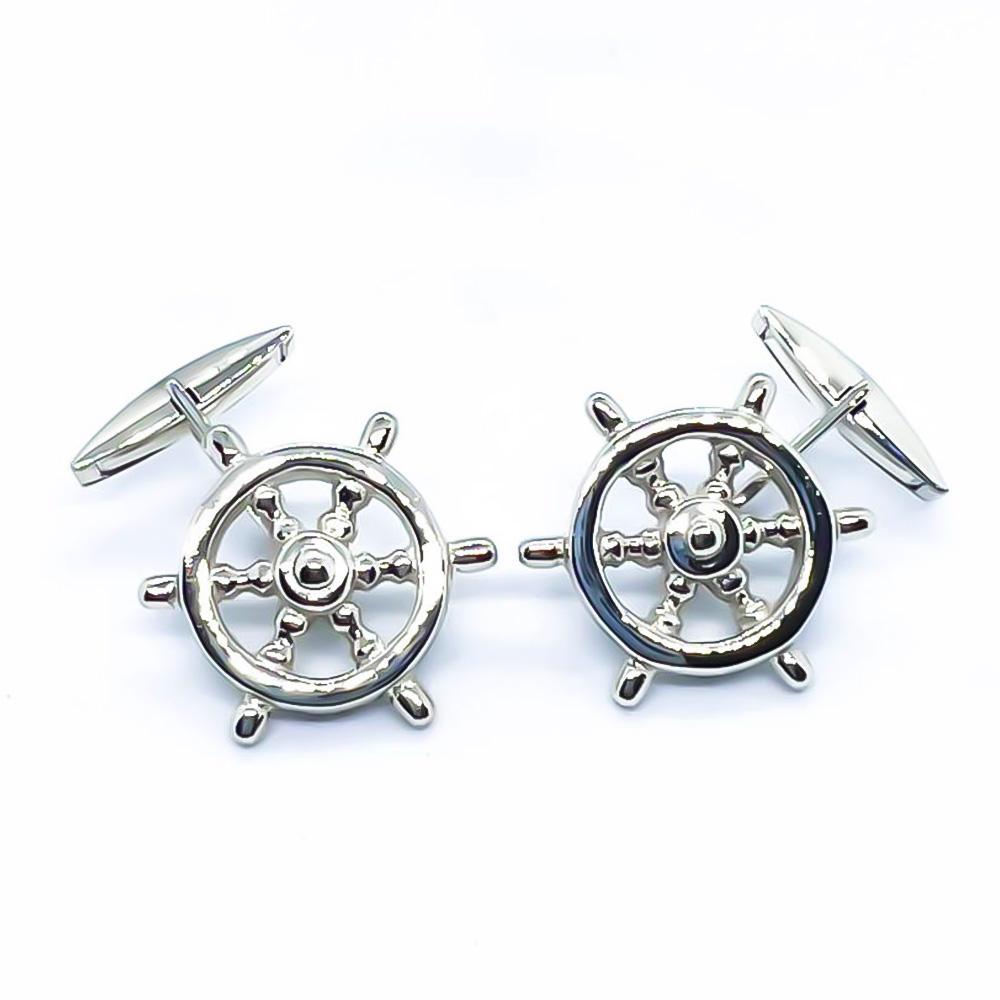  Rudder Cufflinks 925 Silver - Italian Craftsmanship - SATURNO