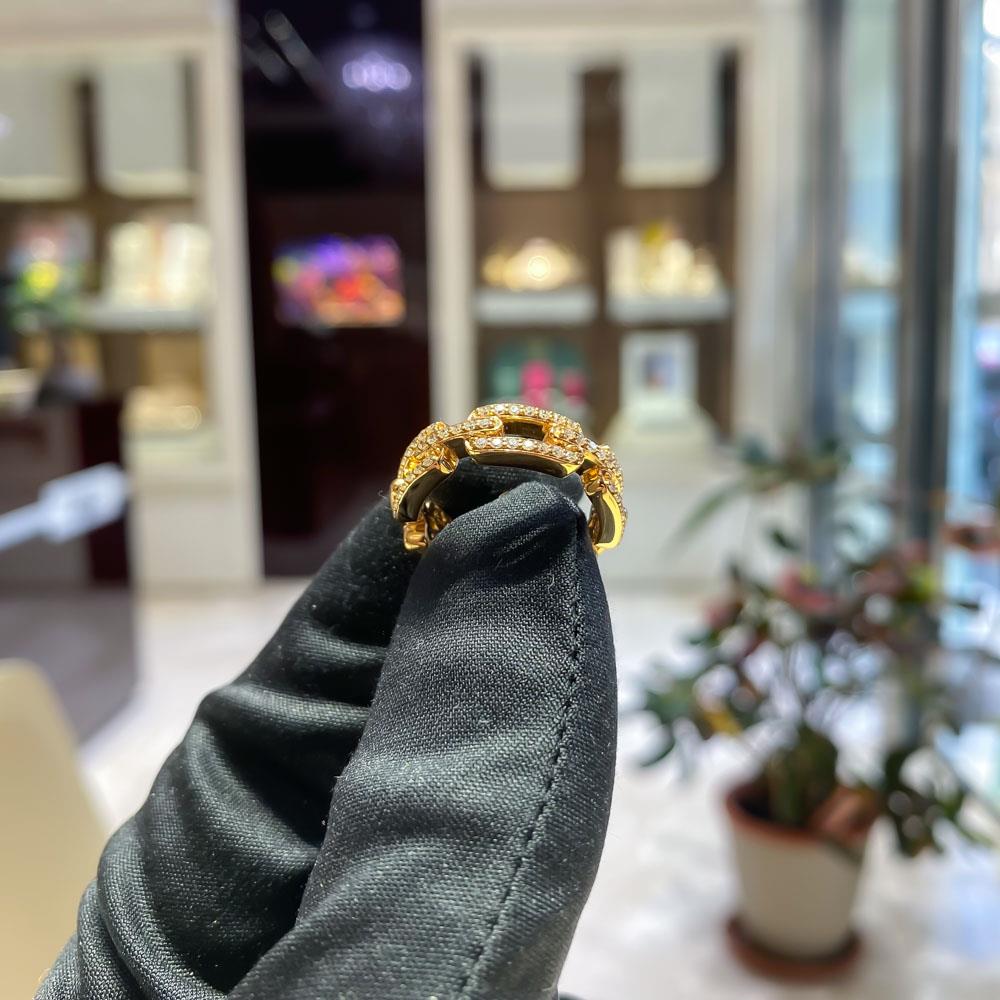  Anello catena oro rosa diamanti 0,37ct RFJewels - RF JEWELS