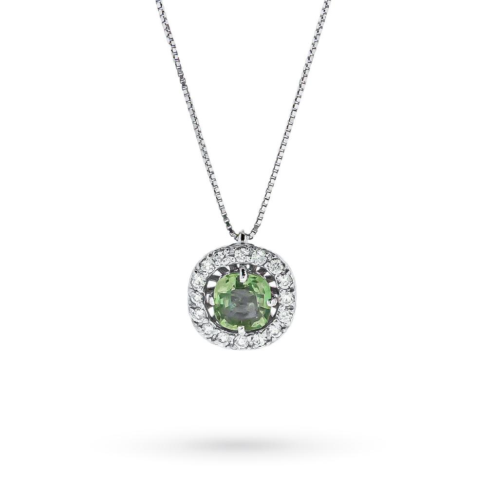 Collana zaffiro verde 0,57ct diamanti 0,16ct Luigi Quaglia - QUAGLIA