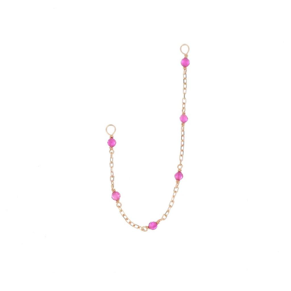 Piercing chain rubellite rose gold Luxury Piercing by Maman et Sophie - MAMAN ET SOPHIE