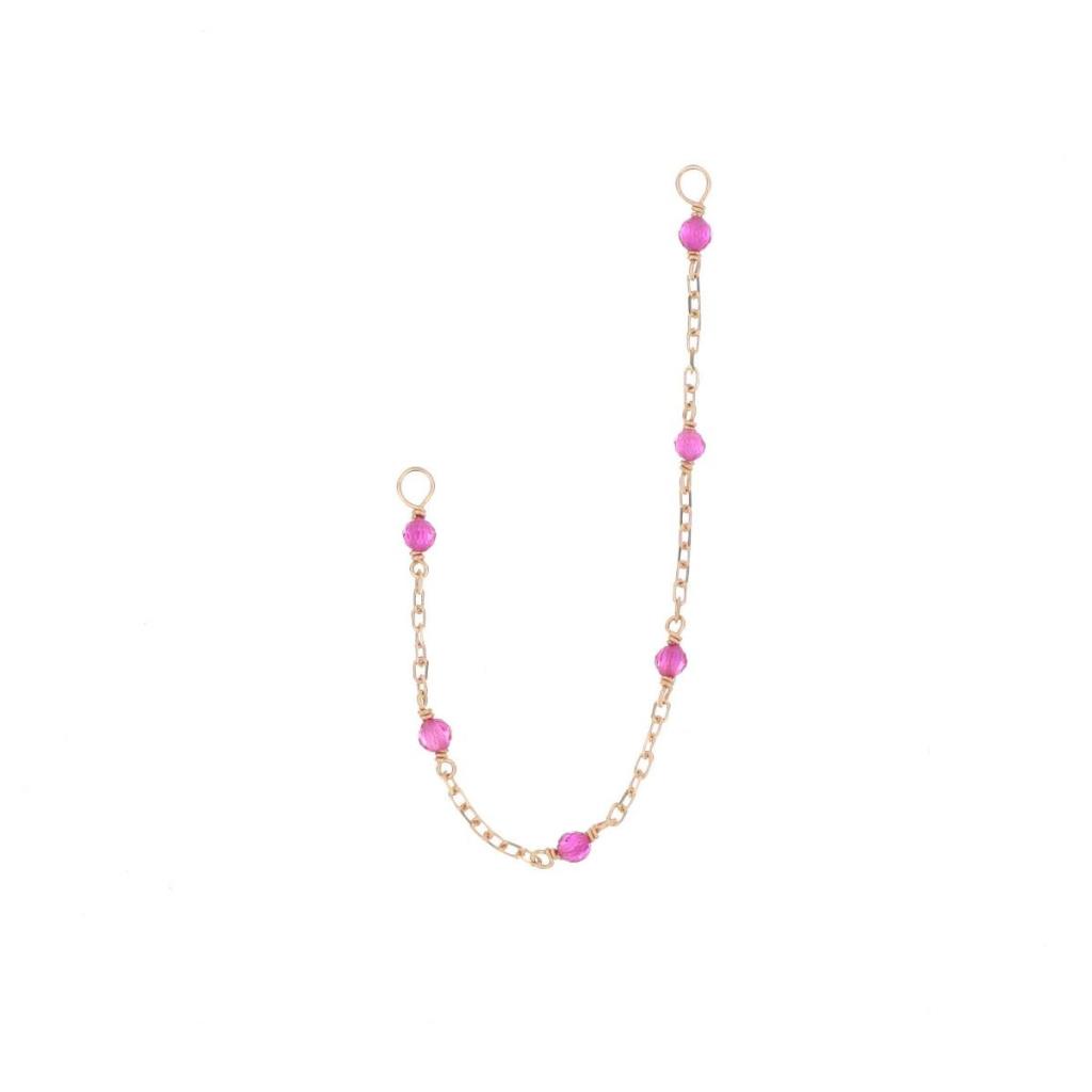 Piercing catena rubellite oro rosa Luxury Piercing di Maman et Sophie - MAMAN ET SOPHIE