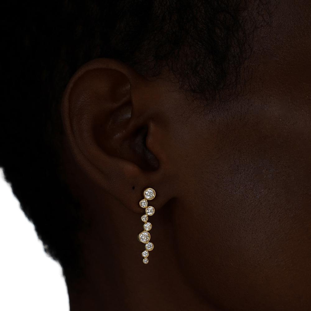  Orecchini oro rosa pendenti diamanti 1,20 Carati Lab-Grown - AMA