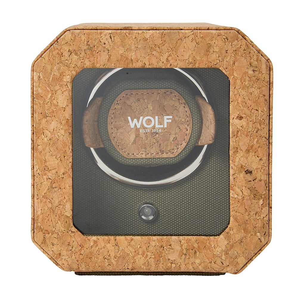  Wolf Single Watch Winder - Natural Cork - WOLF