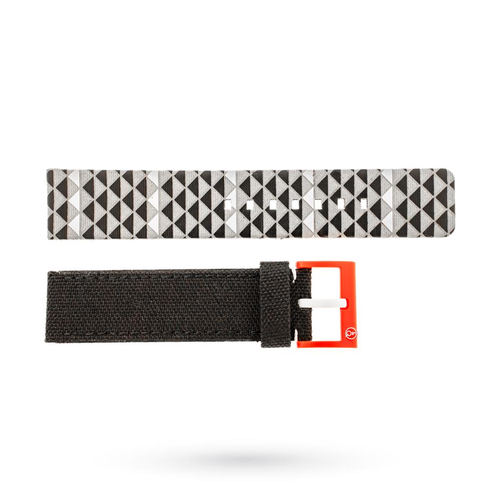 Black gray red technical fabric strap 20mm - LUSSO ITALIANO