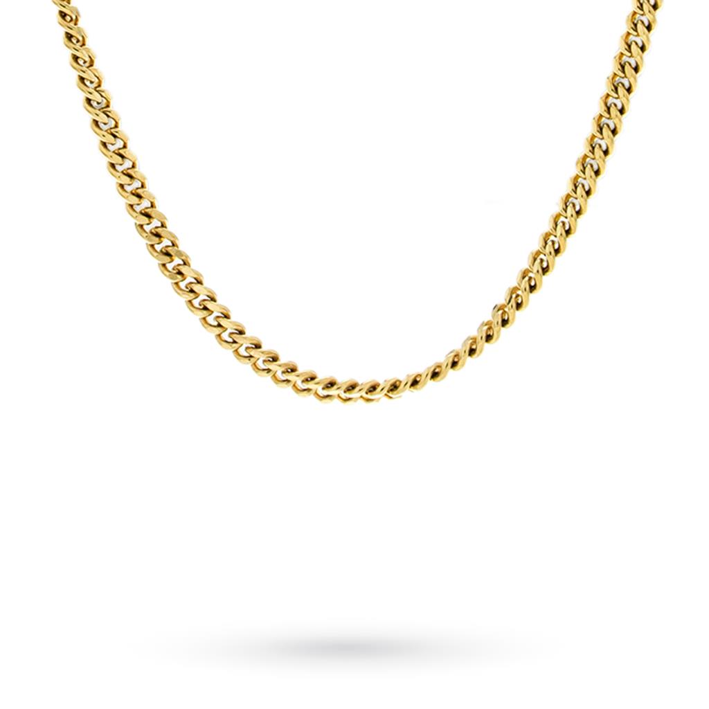  Catena da uomo oro giallo groumette piena 70cm - 
