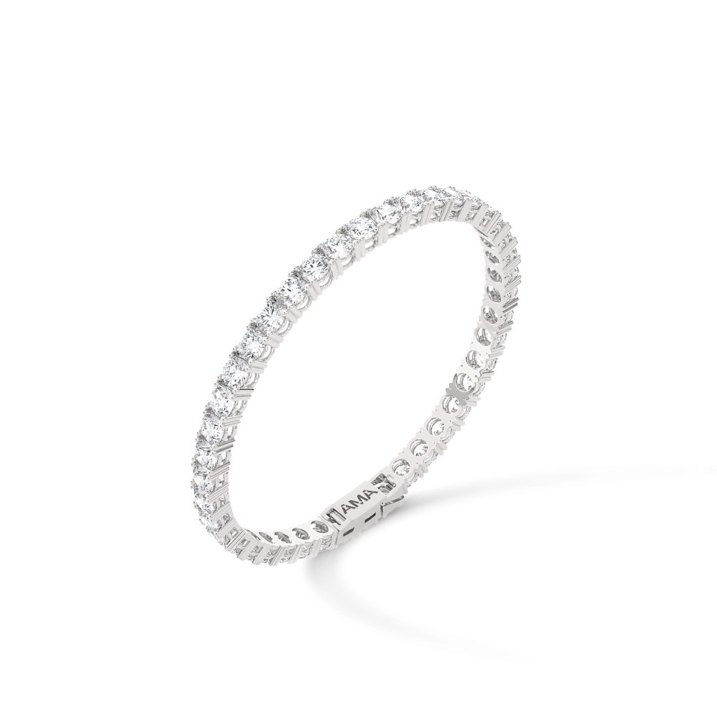  White gold tennis bracelet with 3.45 carats of Lab-Grown diamonds, 17.5 cm - AMA