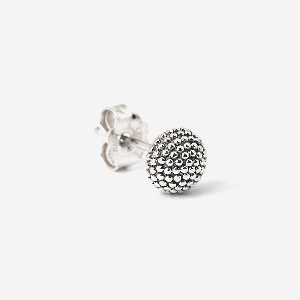  Nove25 silver dotted hemisphere single lobe earring - NOVE25