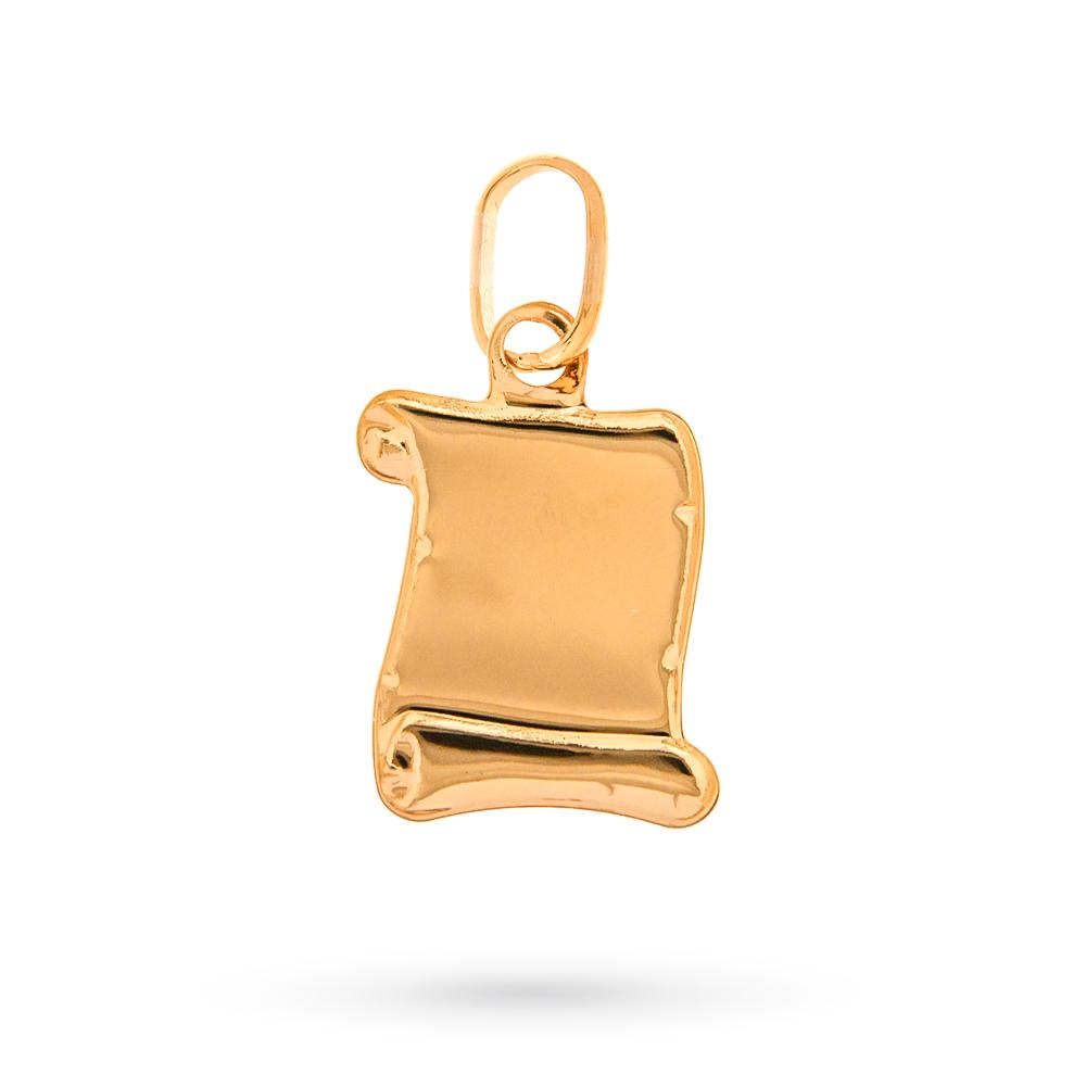  Ciondolo pergamena angelo oro giallo 18kt - LUSSO ITALIANO