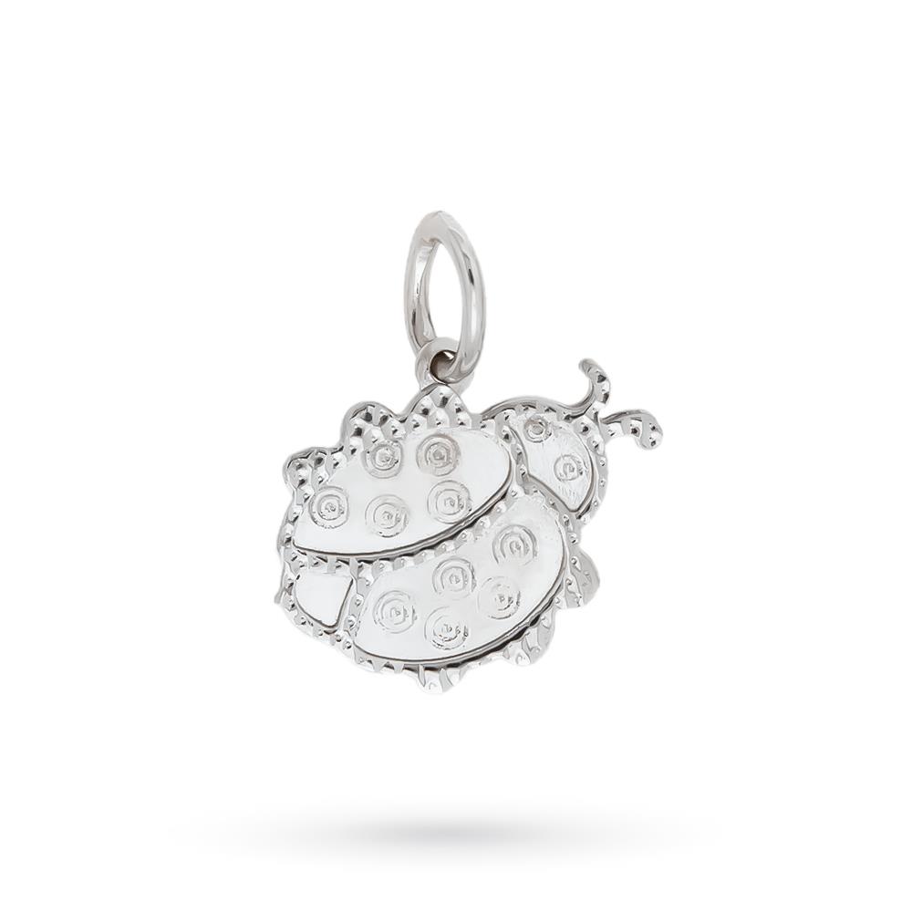 Ciondolo coccinella lastra oro bianco 18kt - LUSSO ITALIANO