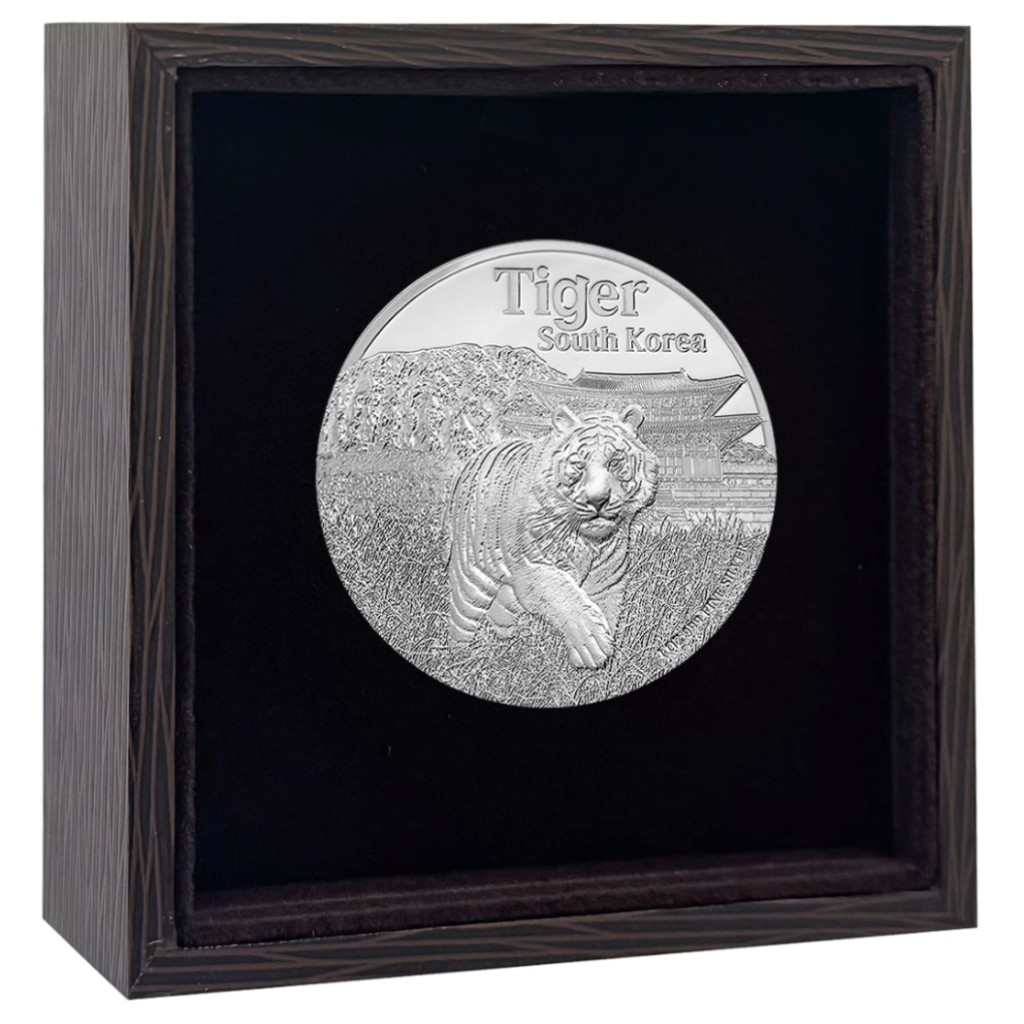  National Treasure Of The World - Tiger. 1 Oz Silver Coin 3,000 Riels Cambodia 2025 - THE SINGAPORE MINT