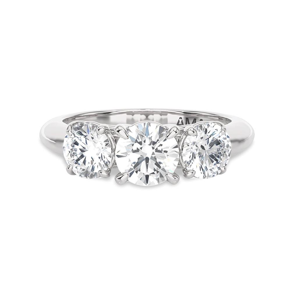 Anello oro bianco 18kt con 3 diamanti