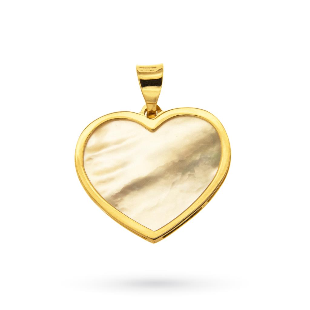  Heart pendant in mother of pearl and 18kt yellow gold - LUSSO ITALIANO
