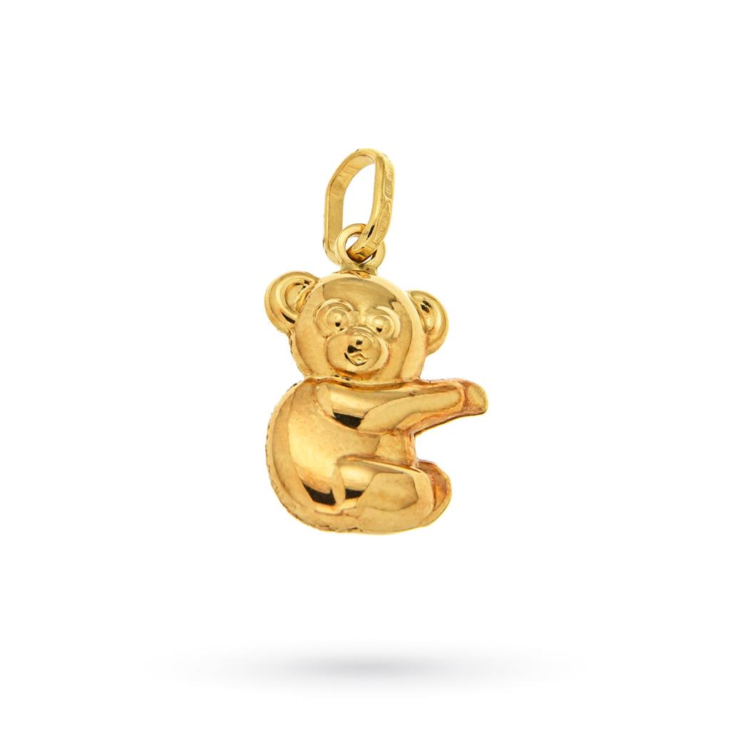  Ciondolo koala lucido e satinata oro giallo 18kt - 