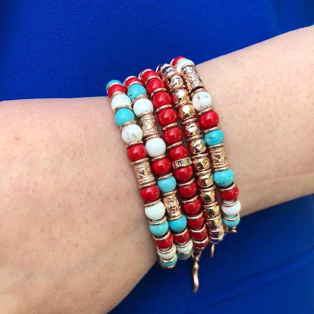  Women's bracelet Encanto pink silver 2 turns 36+3 cm - MARIA CRISTINA STERLING