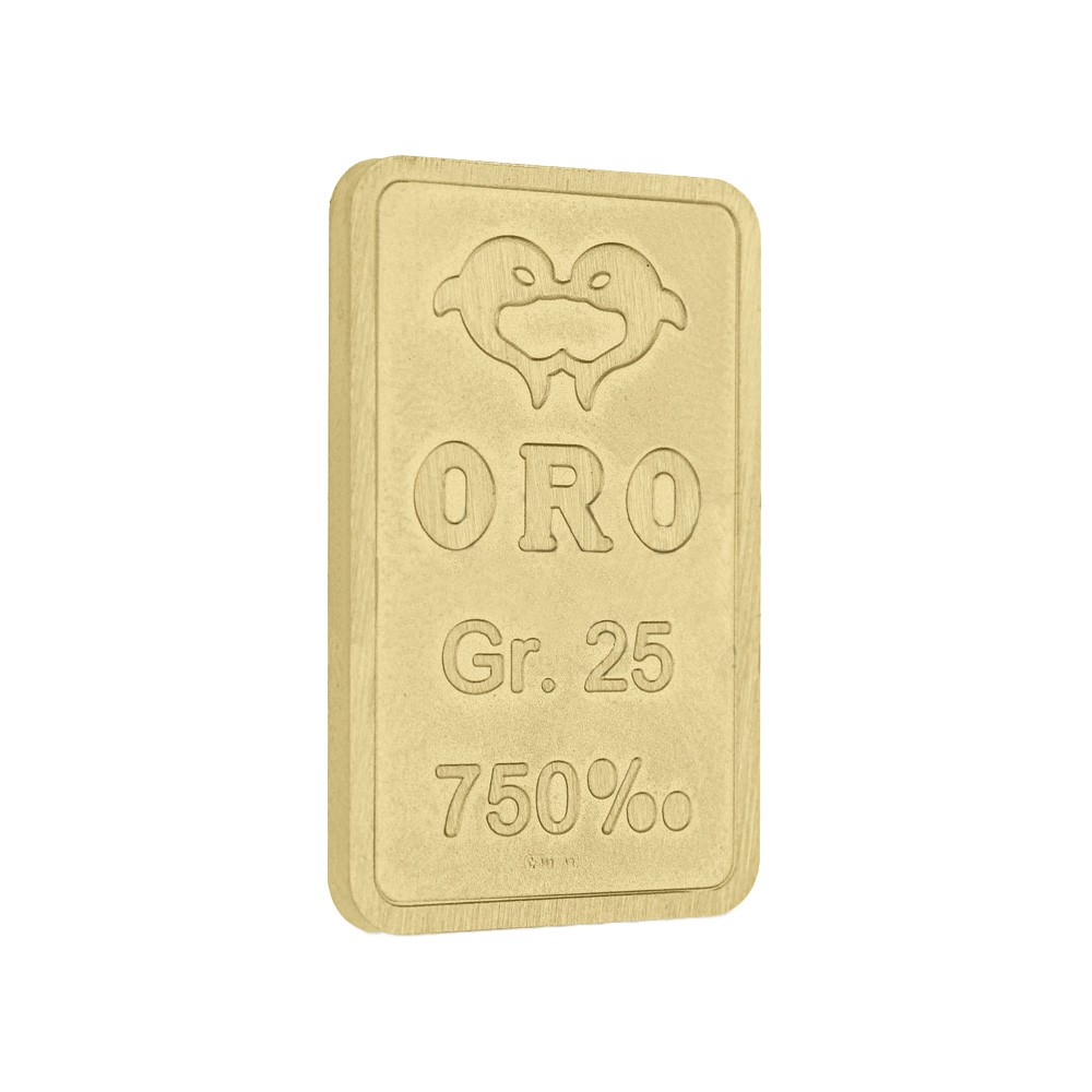 Lingotto in oro giallo 18kt da 25 grammi