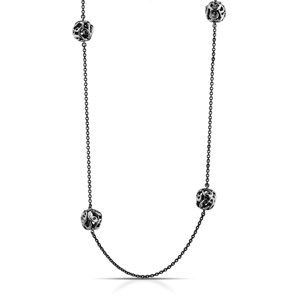 925 sterling silver chain lenght 1 meter with 7 spheres - MARESCA OFFICINE ORAFE