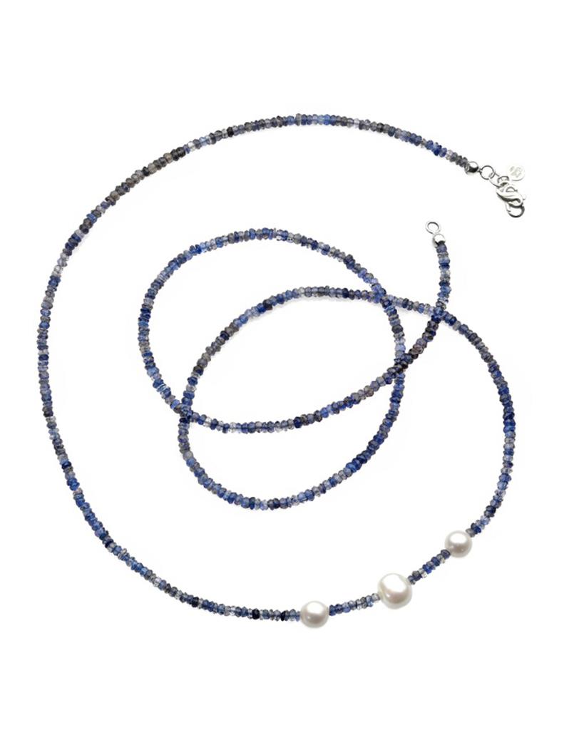 Gabriella Rivalta iolite necklace with pearls  - GABRIELLA RIVALTA
