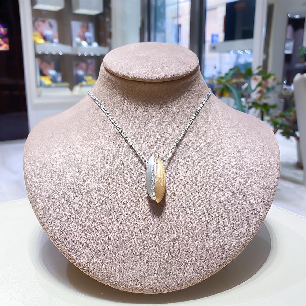  Girocollo Giorgio Visconti pendente bicolore diamanti 0,65ct - GIORGIO VISCONTI