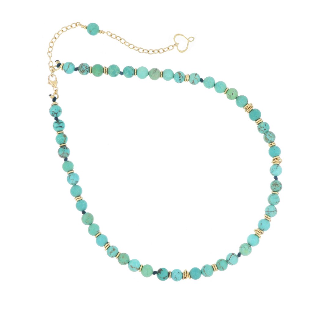 Collana con pietre azzurre di aulite turchese