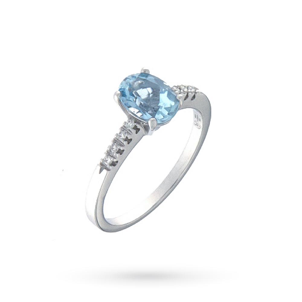  Oval aquamarine ring 1.09ct diamonds 0.05ct Mirco Visconti - MIRCO VISCONTI