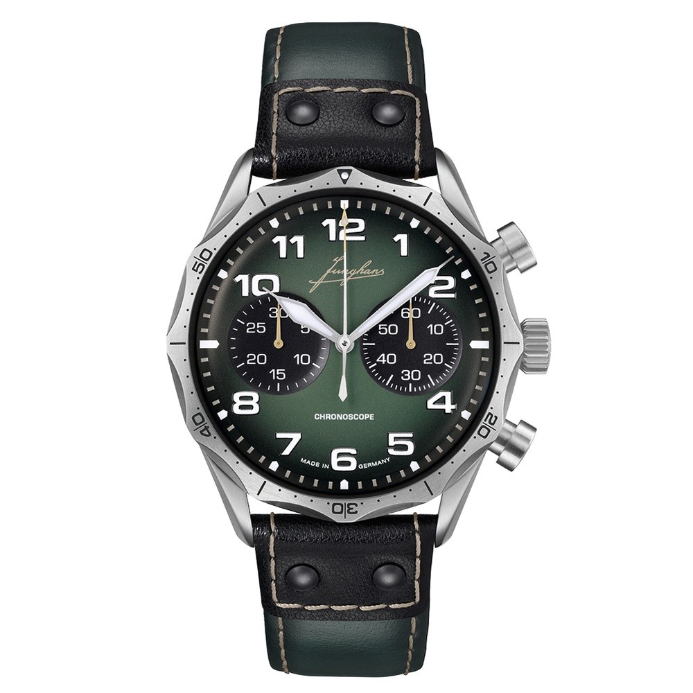 Junghans Meister Pilot Chronoscope 27-3492.00 Verde 34,0 mm - JUNGHANS
