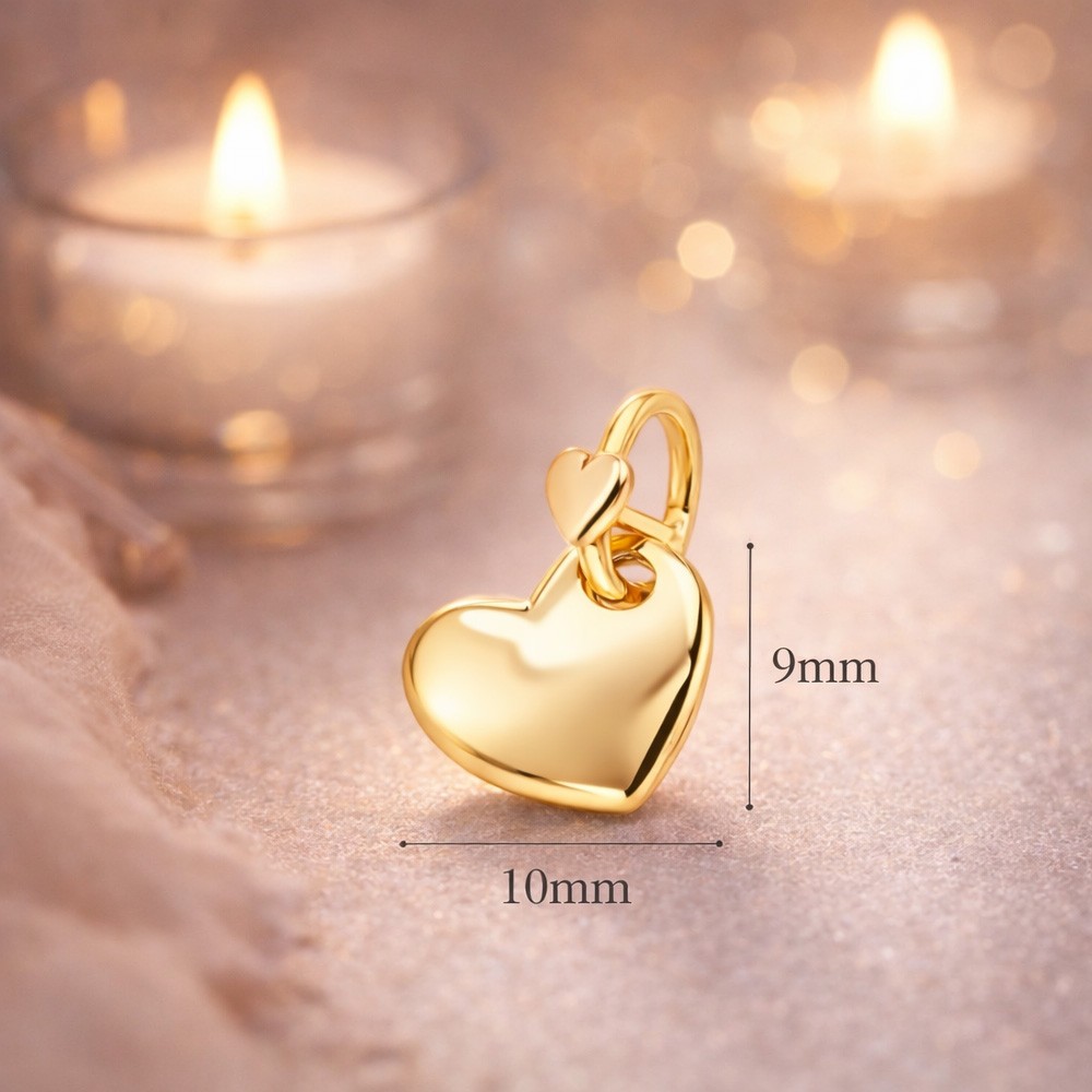 Dodo Mariani 9kt yellow gold heart pendant 10x9 mm - DODO MARIANI