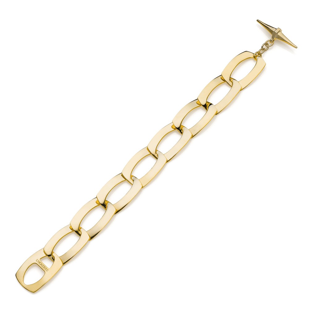 Bracciale Unoaerre 2444 catena dorata piatta Dinamica - UNOAERRE