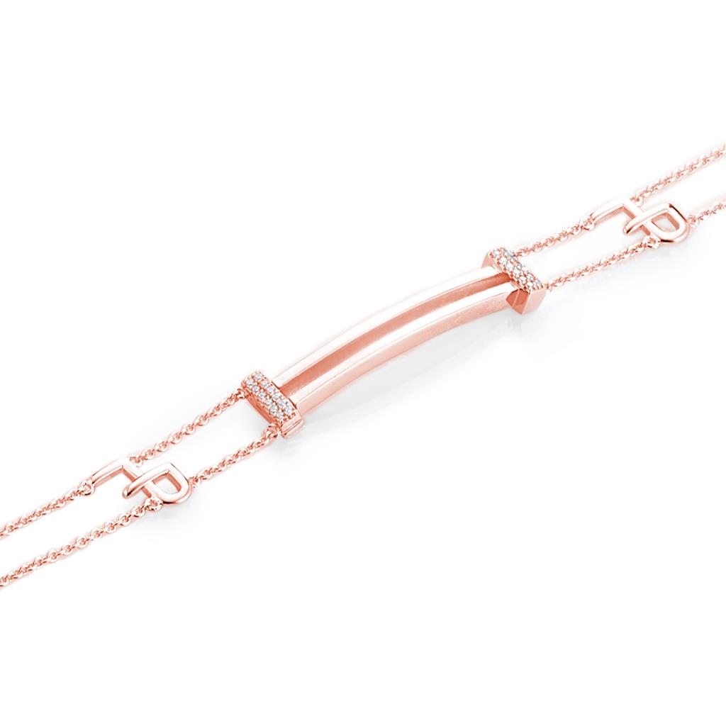 Base bracciale morbido componibile argento rosa e zaffiri - MARCELLO PANE
