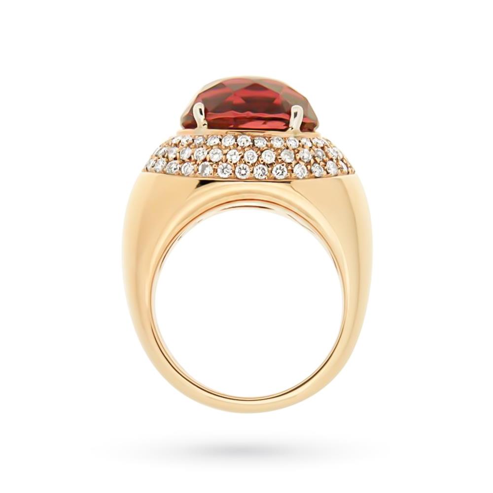  Anello Giorgio Visconti oro rosa tormalina rosa e diamanti - GIORGIO VISCONTI