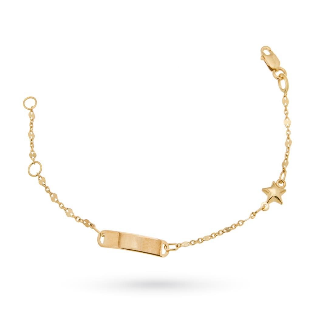 18kt yellow gold bracelet with plate and star - CICALA