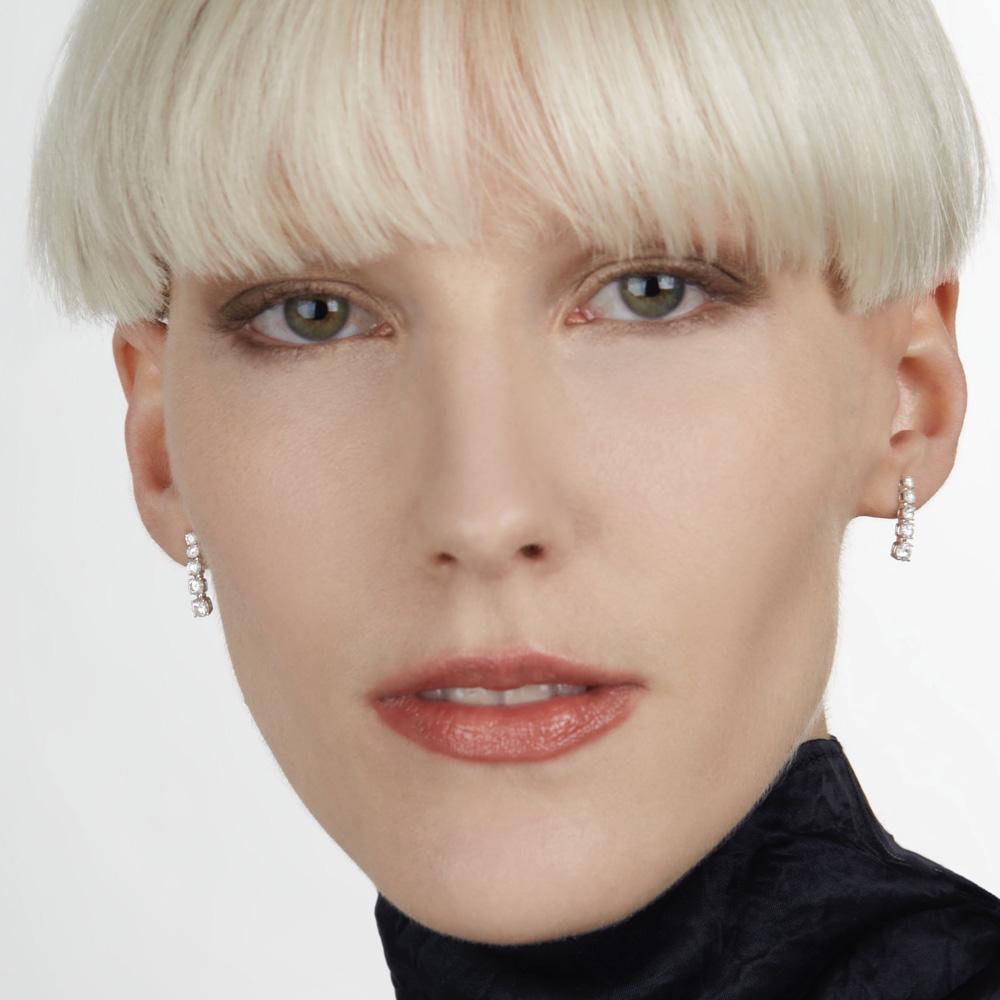 Orecchini pendenti rigidi oro bianco diamanti 1,14 Carati Lab-Grown - AMA