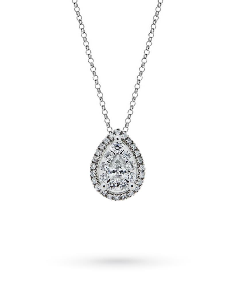 White gold drop necklace with 0.22ct F VS diamonds - MIRCO VISCONTI