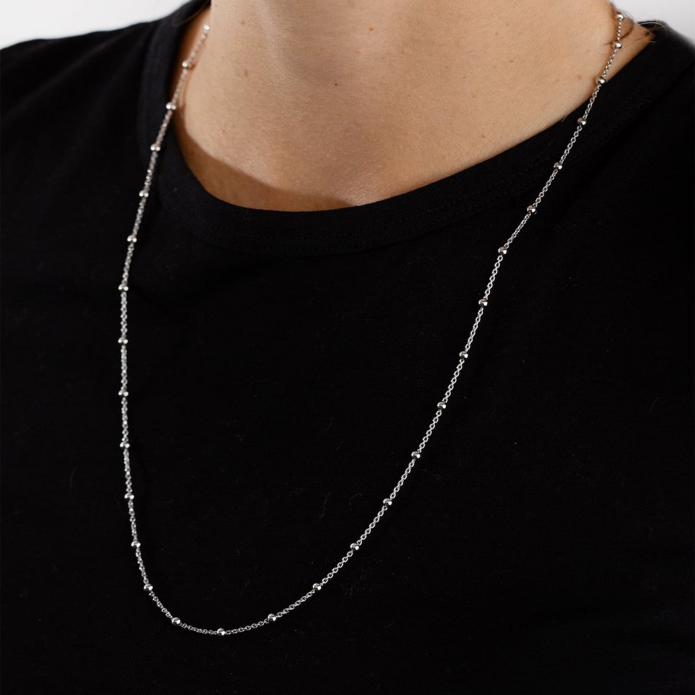 Collana rosario 300 argento rodiato lucido Nove25 - NOVE25