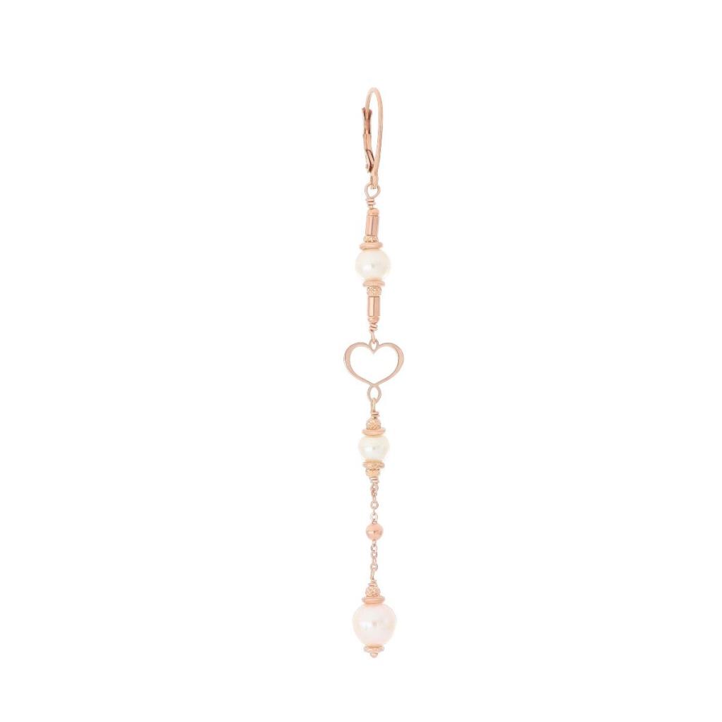 Long earring Maman et Sophie ORLAB13BC 3 white pearls - MAMAN ET SOPHIE